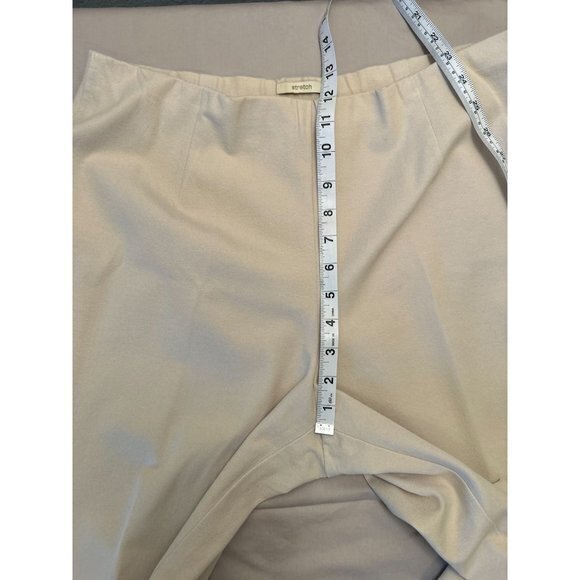 Womens Easy Spirit Stretch Pull On Beige Tan Cream Cotton Pants Size Zip Button - Picture 8 of 10